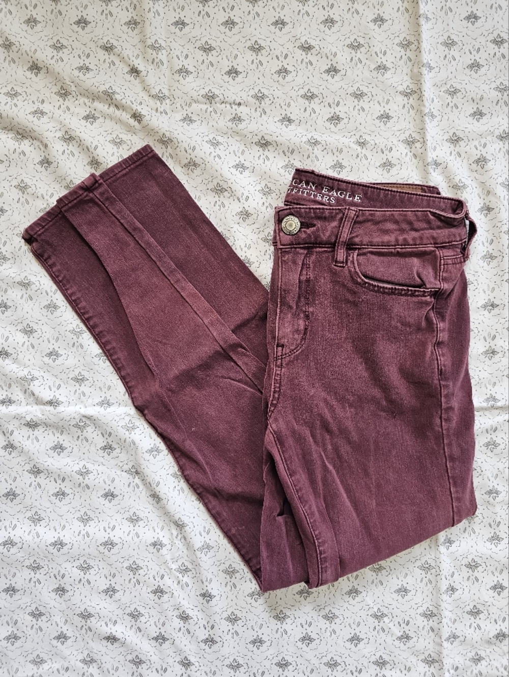 AE Burnt Red Skinny Jeggings